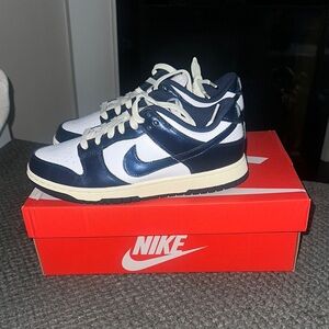 Kids Nike Dunk Sneakers - Navy and White